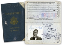 Sammy Davis, Jr. Twice-Signed Passport Issued in 1963 -- With Dozens of Stamps Documenting His Travels Throughout the 1960s
